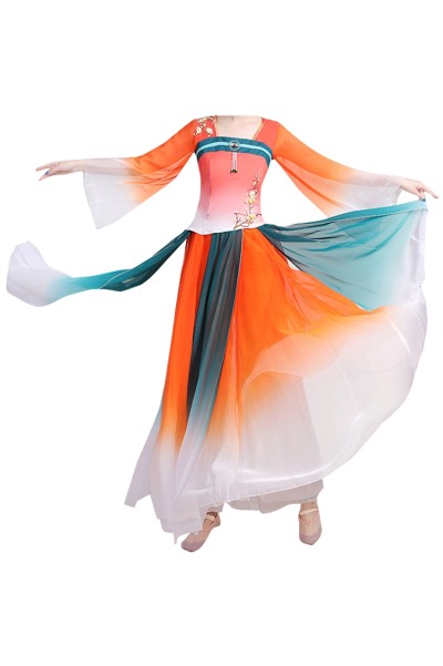 Order classical dance costumes, elegant new Chinese style fairy modern dance costumes, fan dress, art test, solo dance SKDO005 detail view-1